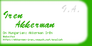 iren akkerman business card