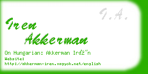 iren akkerman business card